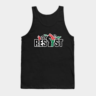 Palestine Resist Fist Palestinian Resistance and Freedom Support Design Tank Top